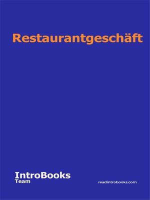 cover image of Restaurantgeschäft